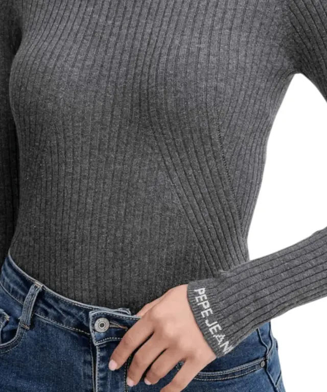 Pepe Jeans - Γυναικείο Πουλόβερ Ημιζιβάγκο Regular Fit PL7000026-963 Γκρι - L 2