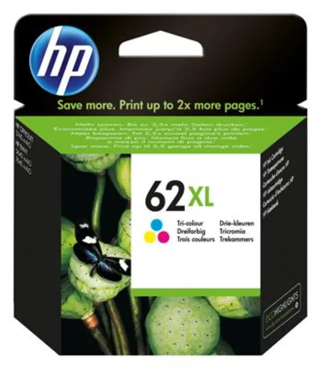 HP 62XL Original High (XL) Yield Cyan, Magenta, Yellow