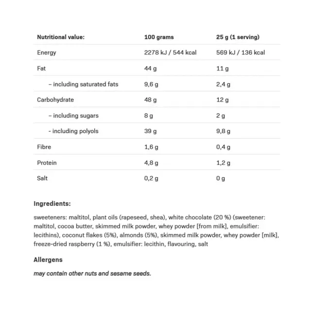 ALLNUTRITION NUTLOVE White Choco Raspberry 2