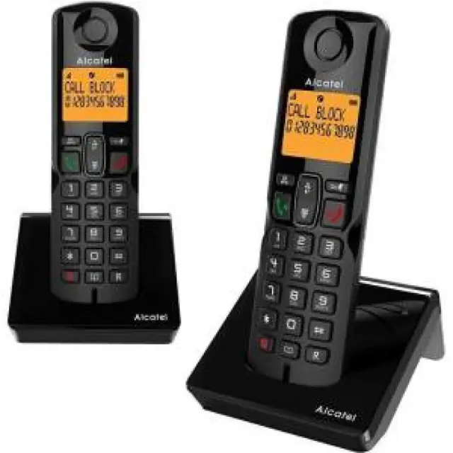 Alcatel S280 Ασύρματο Τηλέφωνο Duo με Ελληνικό Μενού Μαύρο