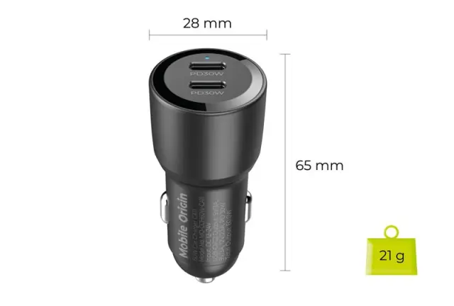 Mobile Origin Car Charger 60W 2 USB-C, CA11 2