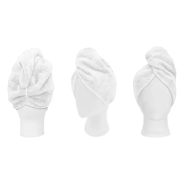 Πετσέτα-Τουρμπάνι Μαλλιών One Size Beauty Home Art 3407 Λευκό 100% βαμβακερό 3