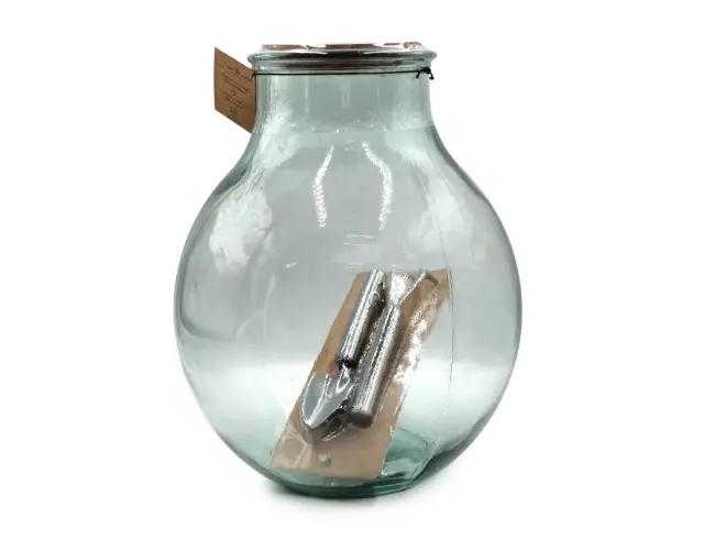 Διακοσμητικό Φυτώριο Glass Drops Green Terrarium (5742_5) Mε εργαλεία, Aπό 100% ανακυκλωμένο γυαλί, Xωρητικότητας 12.5L, Διαστάσεων Ø 29 x Υ 36 cm 5742_5 2