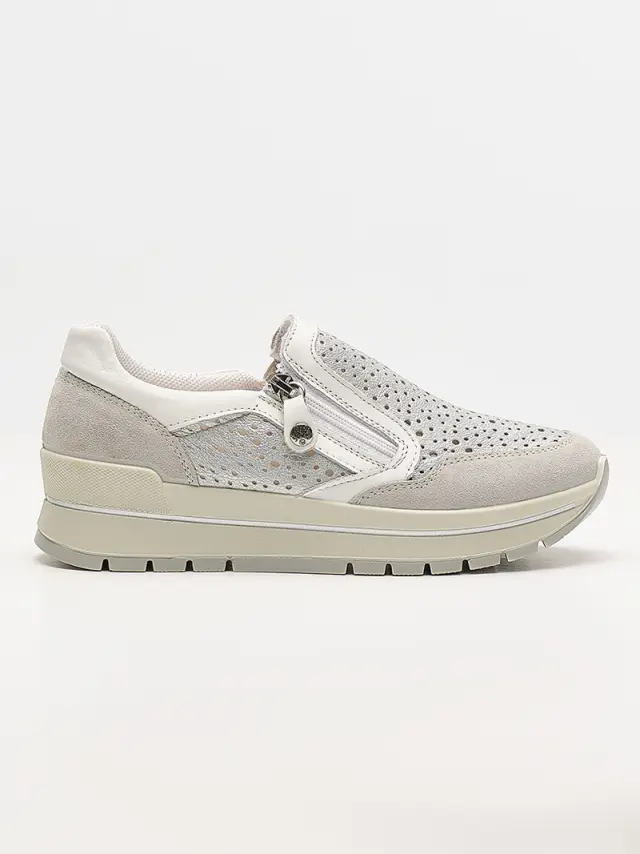 Imac Sneakers Γυναικείο δέρμα/δέρμα Nubuck Ασημί IMA/557040 ARGENTO 3