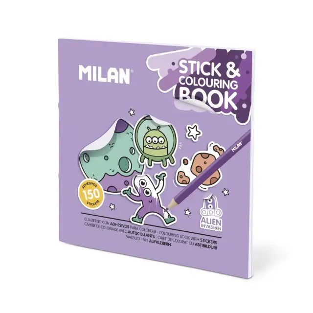 Milan Βιβλίο Χρωματισμού με 150 Αυτοκόλλητα / Stick & Colouring Book: Alien Invasion