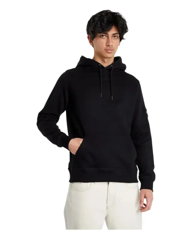 Calvin Klein - Ανδρικό Φούτερ Monogram Sleeve Badge Regular Fit J30J314036-BAE Μαύρο - XL