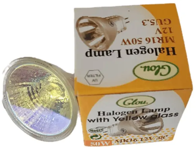 Glou Λάμπα Ιωδίνης Dichroic MR16 50W 12V Gu5.3 38 Μπλέ Χρώμα