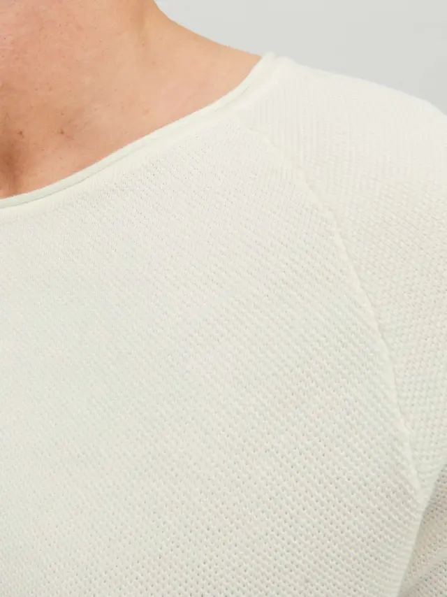 JJEHILL KNIT CREW NECK NOOS Cloud Dancer 3