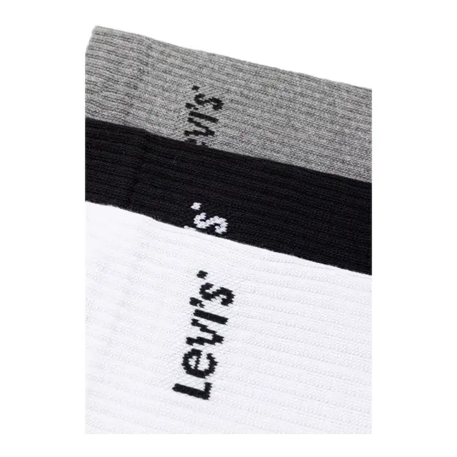 Levi's Ανδρικές Κάλτσες Regular Cut Orange Tab - 3 Ζεύγη, Χρώμα Γκρι-Μαύρο-Λευκό 2