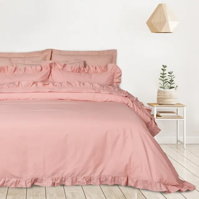 Σετ Σεντόνια 240x270 Υπέρδιπλα Daily Das Home 3169 Pink 100% βαμβακερόΧωρίς Λάστιχο