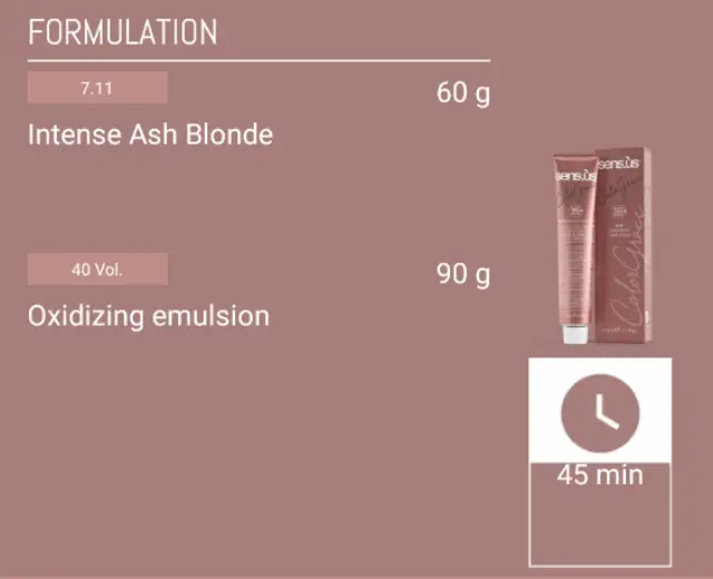 Sensus Color Grace M3K 7.11 Intense Ash Blonde 100ml - (μόνιμη βαφή έντονο σαντρέ ξανθό) 3