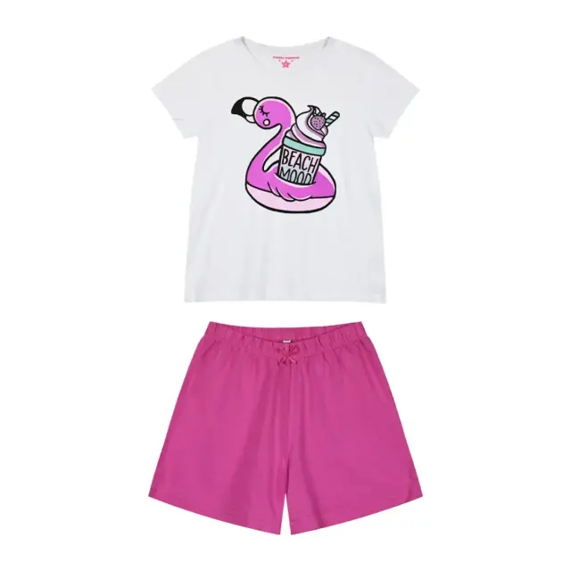 Energiers Παιδική Πυτζάμα Κορίτσι Milkshake Flamingo Glow, Χρώμα Ντάλια - 6 Y