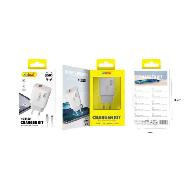 Andowl Φορτιστής κινητού με καλώδιο Lightning 25W Q-CD70 -Mobile charger 214452 2
