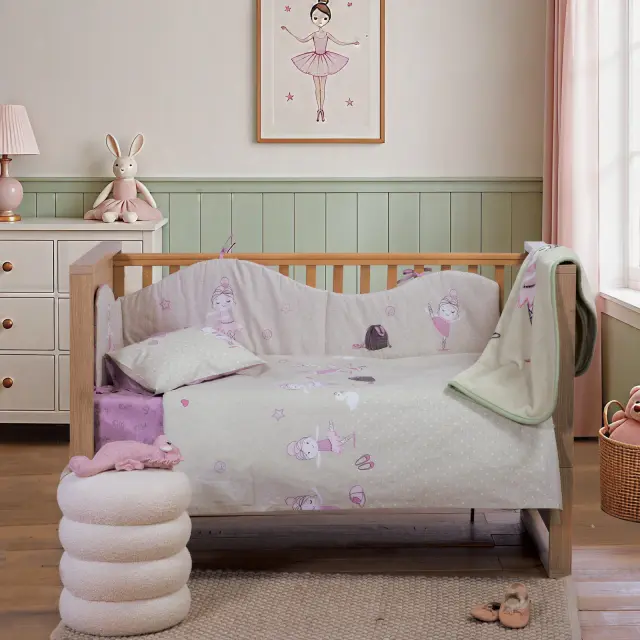 Σετ Σεντόνια Κούνιας Βρεφικά Ballerine World Nef Nef Homeware, 100% ΒΑΜΒΑΚΙ - GREEN (040798) 2