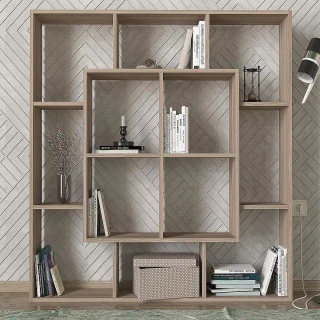 Βιβλιοθήκη NISIROS Cordoba Μοριοσανίδα/Μελαμίνη 136x22x136cm 3