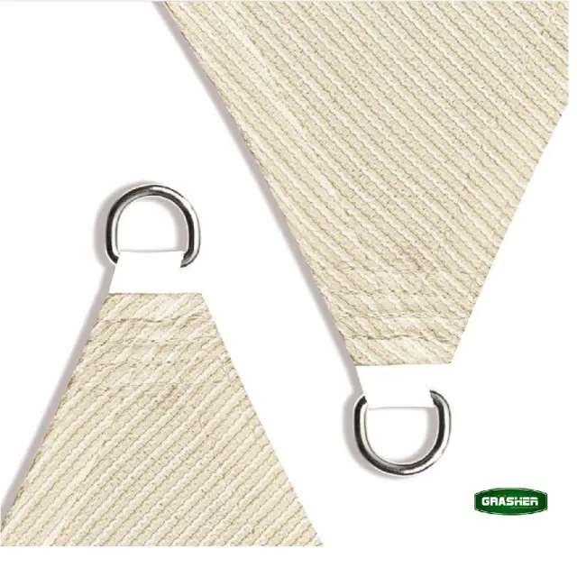 Grasher Ε220 Πανί σκίασης τρίγωνο με κρίκους 180gr/m² 5x5x5m Εκρού / 103440
