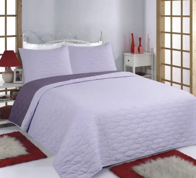 ΚΟΥΒΕΡΛΙ σετ (170cm x 220cm + 1 x 50cm x 70cm) RUBY lila/purple - -