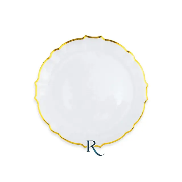 6 Πιάτα Επαναχρησιμοποιήσιμα 18εκ Arabesque Crystal Gold