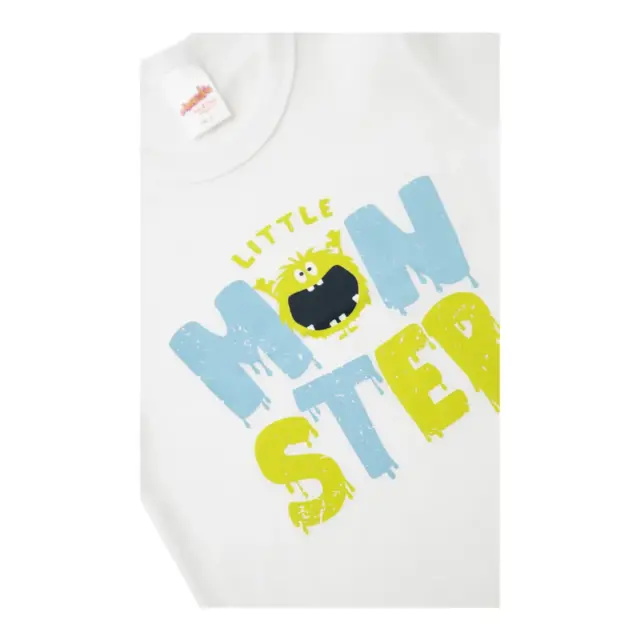 Minerva Παιδικό Φανελάκι Αγόρι Little Monster, Χρώμα Λευκό 2