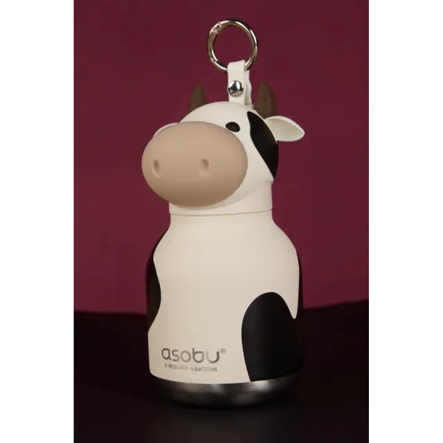 ASOBU Μίνι Παγούρι Ανοξείδωτο Bestie - Cow 200 ml 3