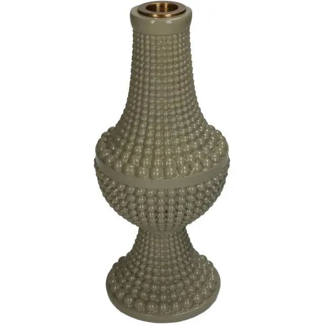 Κηροπήγιο Χάντρες Πράσινο Polyresin 10x10x23.3cm