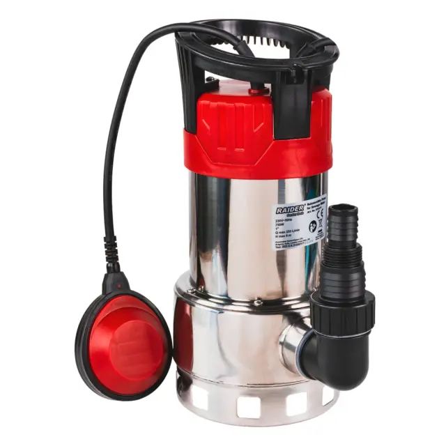 RAIDER Αντλία υποβρύχια ακαθάρτων inox RD-WP64 750W 1"max 233L/min 8m