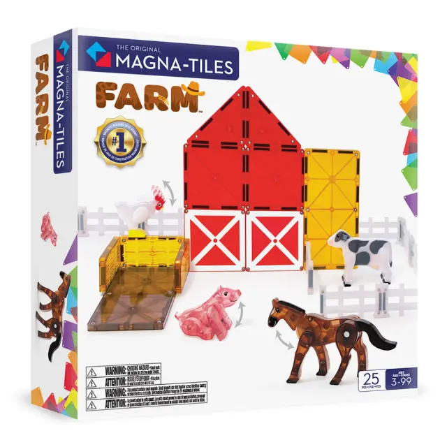 Magna-Tiles Μαγνητικό Παιχνίδι Μαγνητικά Πλακίδια Farm Animals 25 Κομμάτια για 3+ ετών 22125