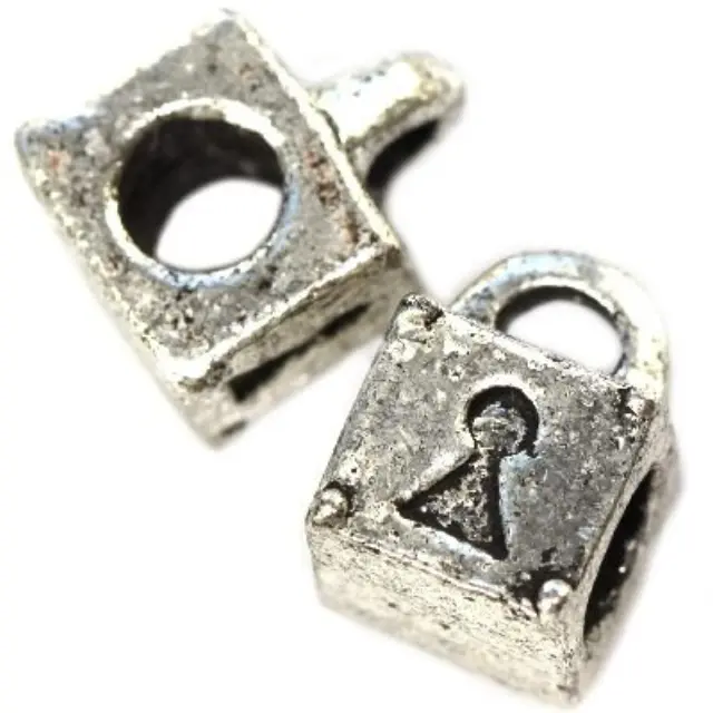 Μεταλλική Χάντρα Modular Padlock 11x8mm - 5τεμ