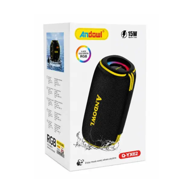 Andowl Φορητό Ασύρματο Ηχείο Bluetooth RGB 15W IPX6 Q-YX62 - Portable Bluetooth RGB Speaker 0751216