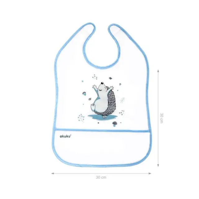 Σαλιάρα με Velcro 30x30cm Closer Blue Hedgehog Akuku A0520 3