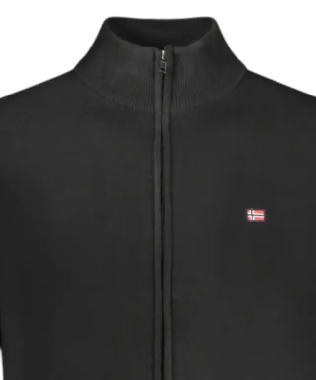 Norway Nautical School - Ανδρική Ζακέτα Πουλόβερ Με Φερμουάρ 843104-BLACK Μαύρο 3