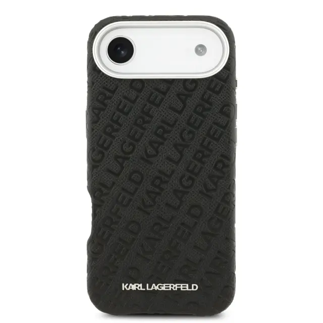 Karl Lagerfeld Grained PU Repeated Logo MagSafe Case for iPhone Air Black 3