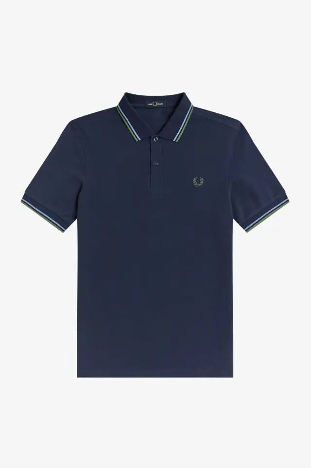 FRED PERRY TWIN TIPPED POLO-ΠΟΛΟ ΑΝΔΡΙΚΟ BLUE