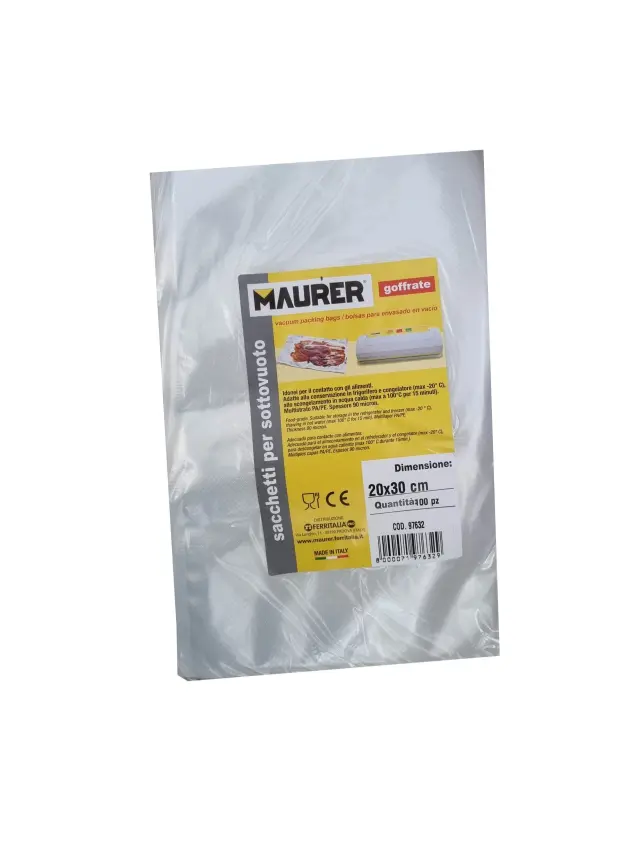 Σακούλες Σαγρέ για Συσκευές Vacuum 20x30cm 100τμχ 97632 MAURER