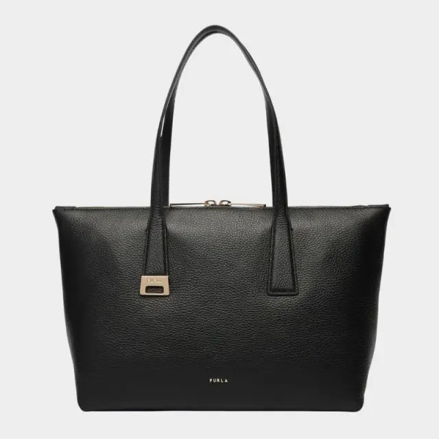 Furla - Γυναικεία Δερμάτινη Τσάντα Ώμου/Χειρός Olivia M Tote WB01977-HSF000-O6000 Μαύρο