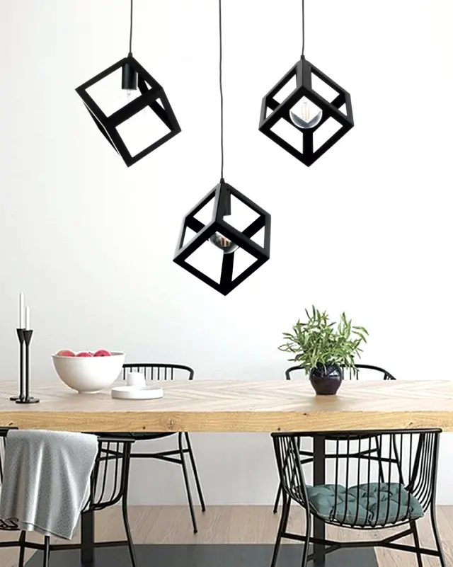 InLight Κρεμαστό φωτιστικό από μαύρο μέταλλο 3XE27 D:60cm (4400-3-BL-ΡΑΓΑ) 2