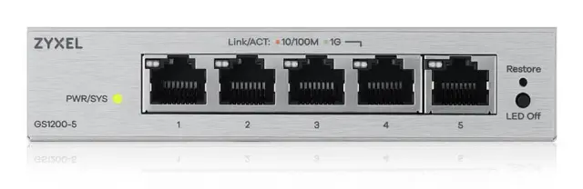 Zyxel GS1200-5V3 Managed L2 Gigabit Ethernet (10/100/1000) Desktop Grey