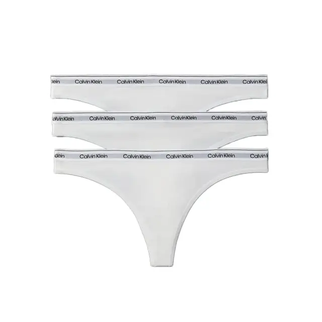 Calvin Klein Γυναικείο String Modern Logo Thongs - Τριπλό Πακέτο, Χρώμα Λευκό - L