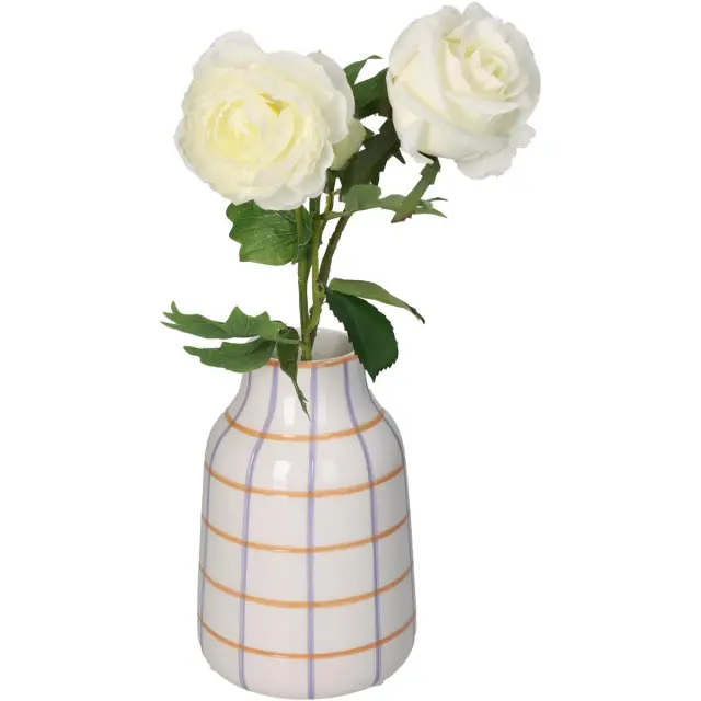 Βάζο Με Ρίγες Πολύχρωμο Δολομίτης 13.2x13.2x19.3cm 2