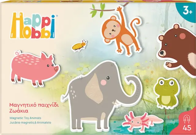 HappiHobbi Ζωάκια 45 Εκπαιδευτικοί Χάρτινοι Μαγνήτες / 64076 (HappiHobbi)