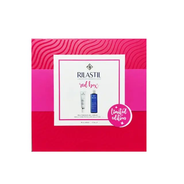 Rilastil Red Box Limited Edition με Multirepair Anti-Wrinkle Gel Cream Επανορθωτική Αντιρυτιδική Κρέμα, 40ml + Daily Care Micellar Solution Καθαριστικό Ντεμακιγιάζ Προσώπου + Ματιών, 250ml
