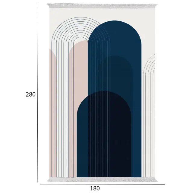 Χαλί σαλονιού με κρόσια Josiane πολύχρωμο 180x280 εκ. 2