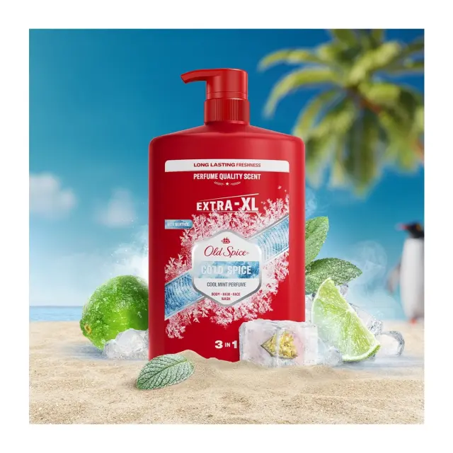 Old Spice Cold Spice Cool Mint 3 σε 1 Shower Gel & Σαμπουάν με Μενθόλη για Άνδρες 1000ml 2