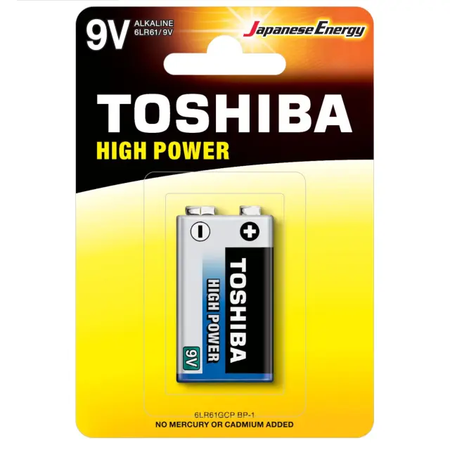 TOSHIBA HIGH POWER ΑΛΚΑΛΙΚΗ ΜΠΑΤΑΡΙΑ 9V 1TEMAXIΟ 6LR61GCP BP-1
