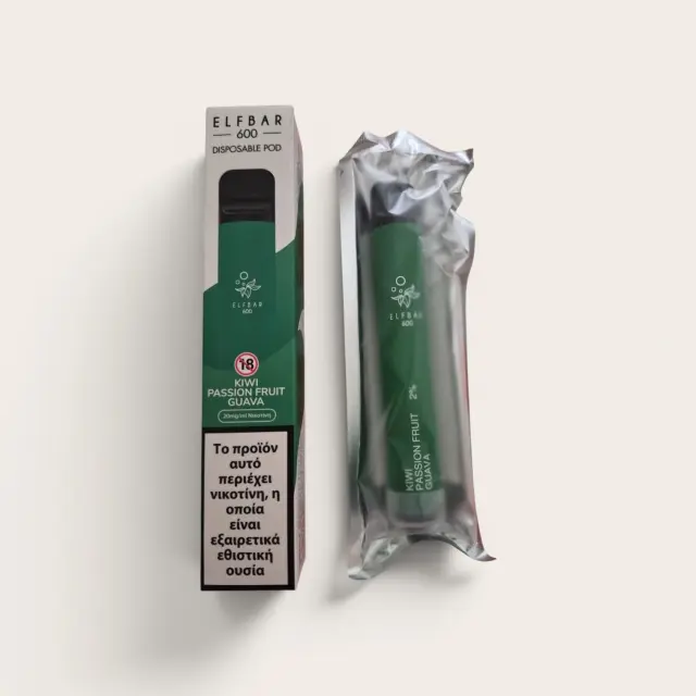 Elf Bar 600 Kiwi Passion Fruit Guava (18mg/ml). Η Απολυτη Τροπική Εμπειρία Ατμισματος Μιας Χρήσης