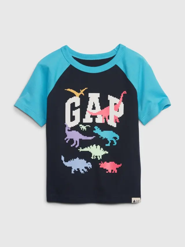 Μπλε Νηπιακή Mix and Match Gap Logo Raglan Μπλούζα blue galaxy