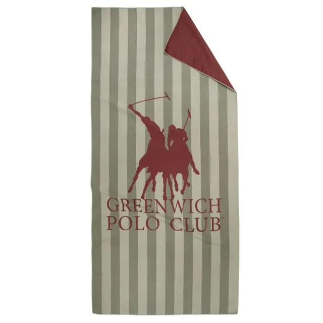 Πετσέτα Θαλάσσης 80x170 Greenwich Polo Club Micro Prints 5218 Green-Coral 100% Microfiber