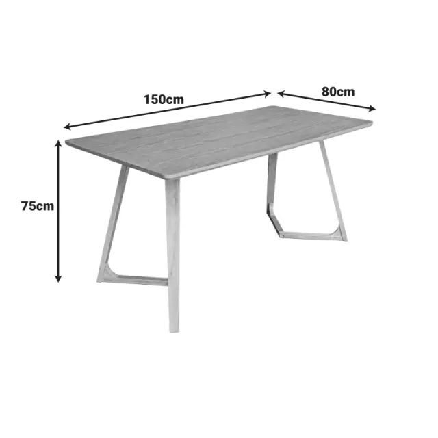 Τραπέζι Pendra pakoworld mdf επιφάνεια με πόδι ξύλο μασίφ σε sonoma απόχρωση 150x80x75εκ 2