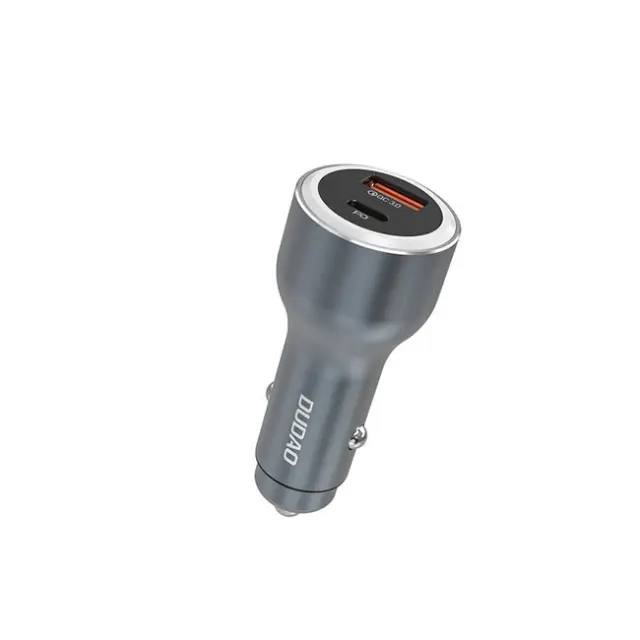Dudao Φορτιστής Αυτοκινήτου R4Ultra 120W PD / QC LED USB-A / USB-C Gray