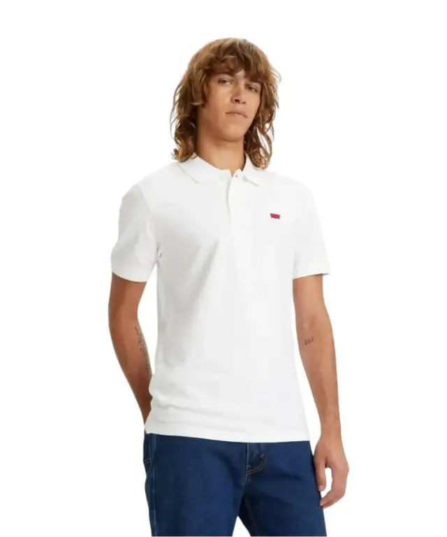 Levi's - Ανδρικό Polo T-shirt Slim Fit Housemark A4842-0002 Λευκό 3